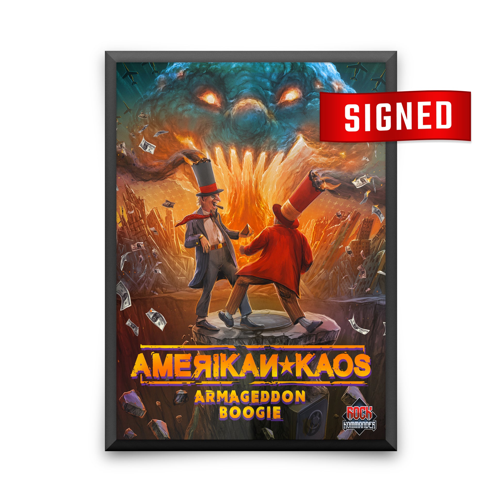 Amerikan Kaos Poster signed by Jeff Waters from Rock Kommander